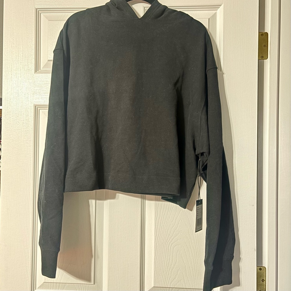 Brunette The Label black core cropped hoodie cotton